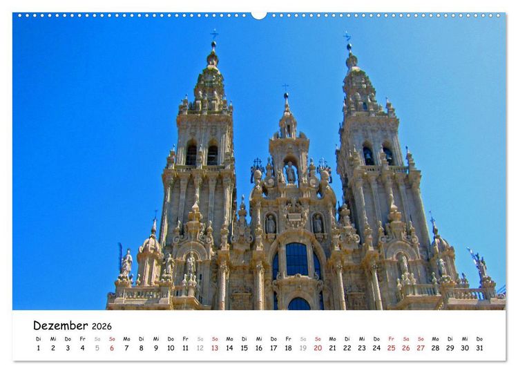 Produktbild: Jakobsweg - Camino Ingles (hochwertiger Premium Wandkalender 2026 DIN A2 quer), Kunstdruck in Hochglanz