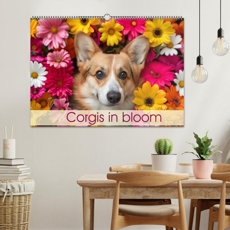 Produktbild: Corgis in Bloom (Wall Calendar 2026 DIN A2 landscape), CALVENDO 12 Month Wall Calendar