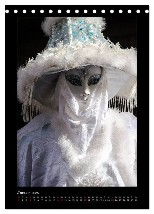 Produktbild: Venezianische Masken HALLia VENEZia Schw&auml;bisch Hall (Tischkalender 2026 DIN A5 hoch), CALVENDO Monatskalender