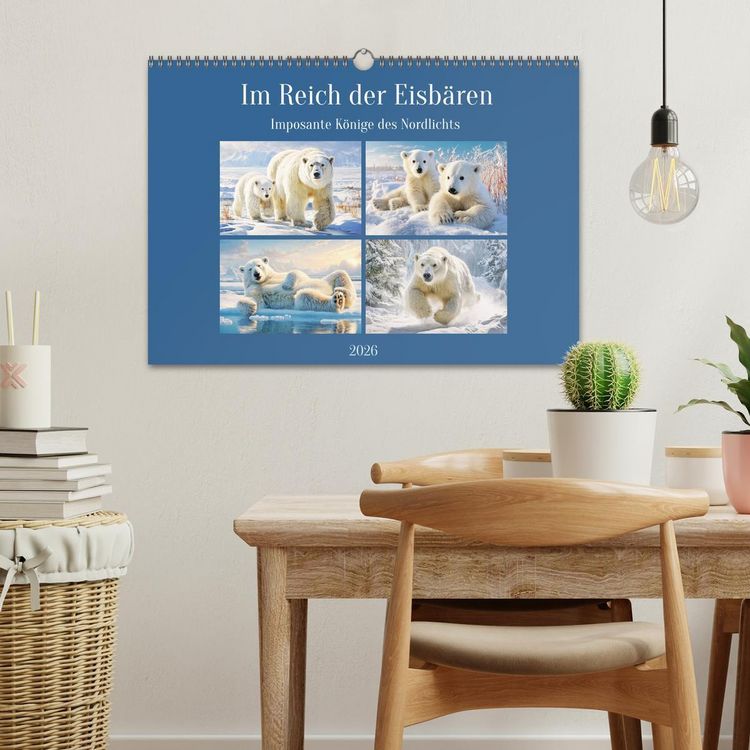 Produktbild: Im Reich der Eisb&auml;ren. Imposante K&ouml;nige des Nordlichts (Wandkalender 2026 DIN A3 quer), CALVENDO Monatskalender