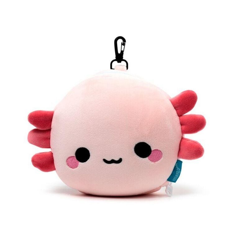 Produktbild: Relaxeazzz Adoramals Maddie der Axolotl Reisekissen & Schlafmaske