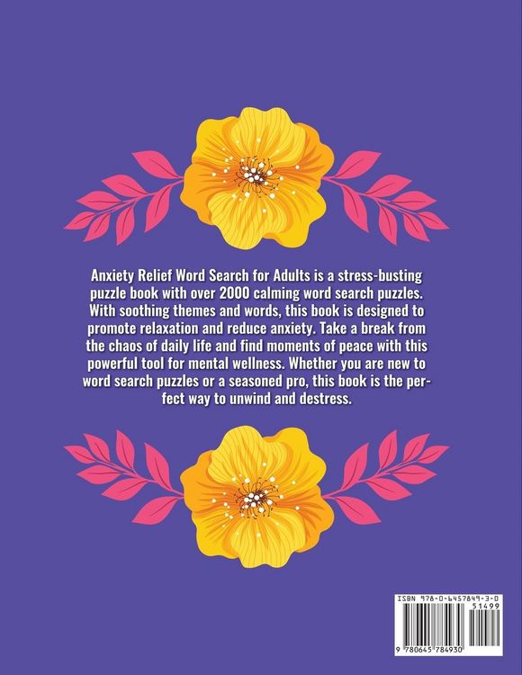 Produktbild: Anxiety Relief Word Search Book For Adults