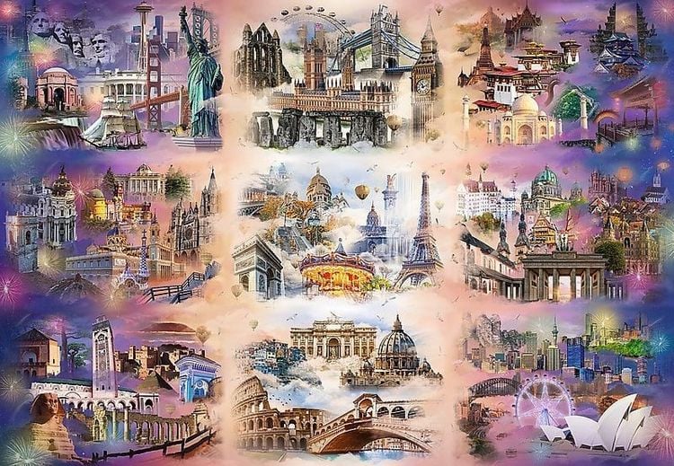 Produktbild: UFT Puzzle 13500 - St&auml;dte jenseits der Wolken