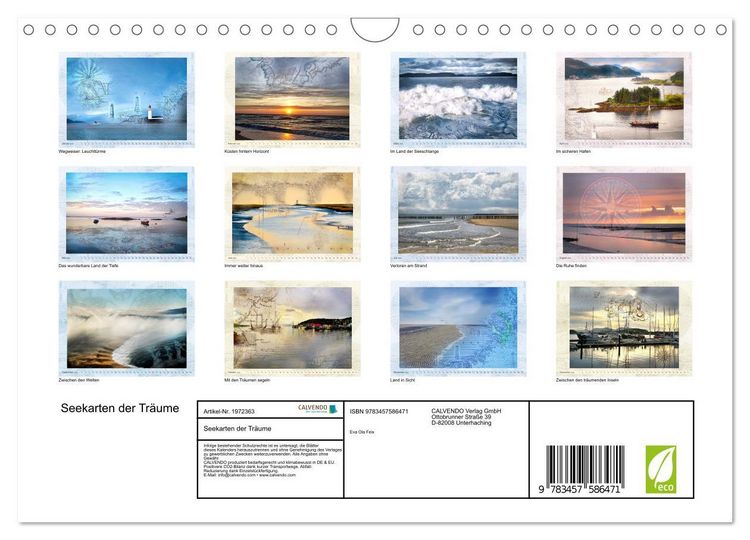 Produktbild: Seekarten der Tr&auml;ume (Wandkalender 2026 DIN A4 quer), CALVENDO Monatskalender