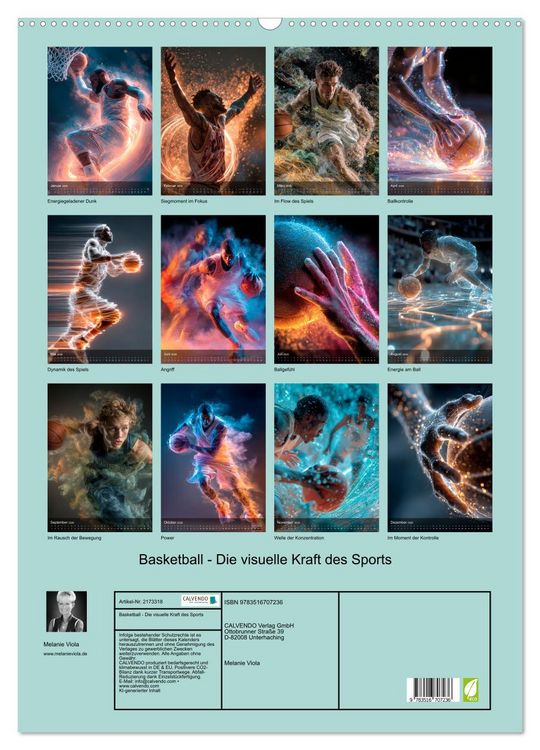 Produktbild: Basketball - Die visuelle Kraft des Sports (Wandkalender 2026 DIN A2 hoch), CALVENDO Monatskalender