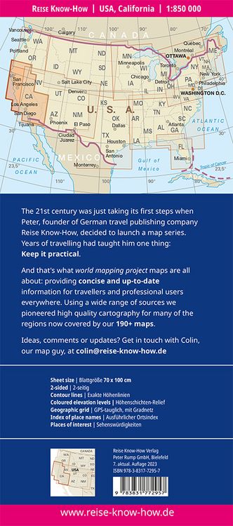 Produktbild: Reise Know-How Landkarte USA 06, Kalifornien (1:850.000)