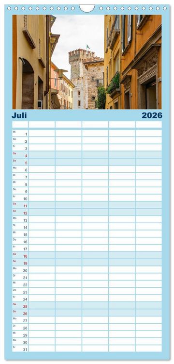 Produktbild: Familienplaner 2026 - Sirmione - sch&ouml;nster Ort am Gardasee mit 5 Spalten (Wandkalender, 21 x 45 cm) CALVENDO