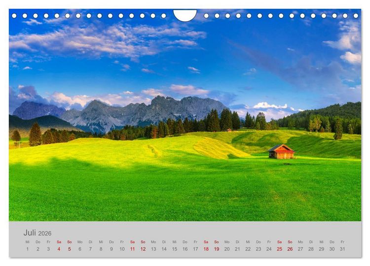 Produktbild: Garmisch-Partenkirchen Werdenfelser Land (Wandkalender 2026 DIN A4 quer), CALVENDO Monatskalender