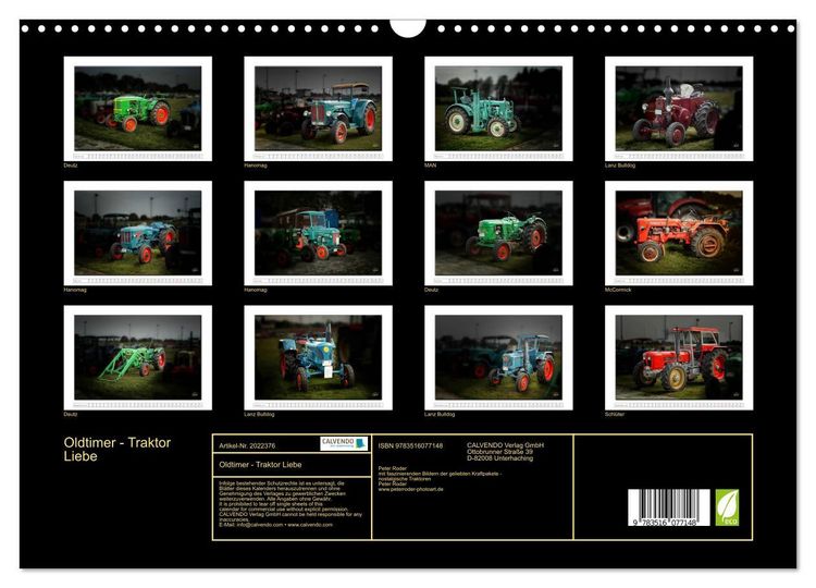 Produktbild: Oldtimer - Traktor Liebe (Wandkalender 2026 DIN A3 quer), CALVENDO Monatskalender