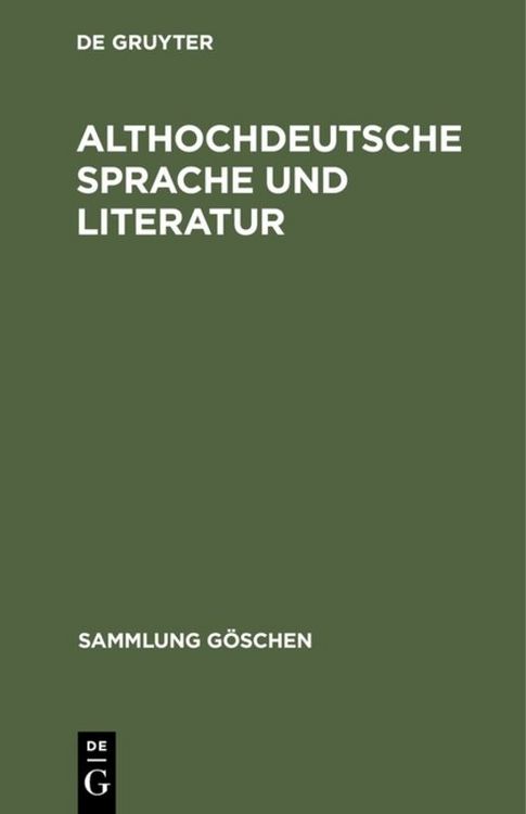 Produktbild: Althochdeutsche Sprache und Literatur