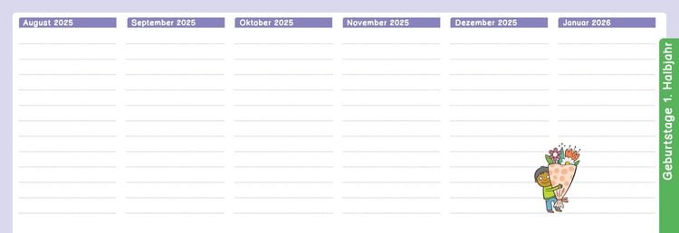 Produktbild: Der Wochen-Tischkalender für das Schuljahr 2025/2026