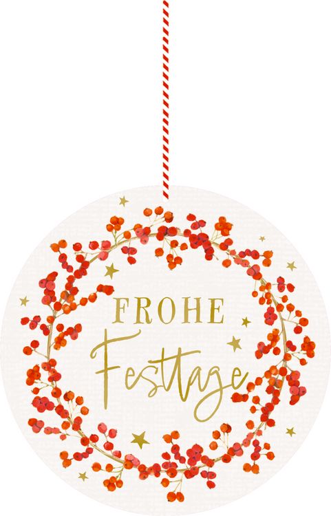 Produktbild: Weihnachtskarte mit Anh&auml;nger &ndash; Frohe Festtage