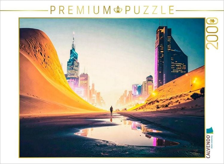 Produktbild: CALVENDO Puzzle Sandd&uuml;nen verschlingen schon die Vorst&auml;dte. | 2000 Teile Lege-Gr&ouml;&szlig;e 90x67cm Foto-Puzzle f&uuml;r gl&uuml;ckliche Stunden