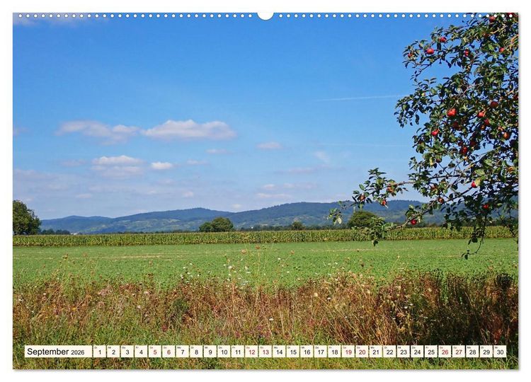 Produktbild: Vom Ried an die Bergstra&szlig;e, durch den Odenwald ins Neckartal (hochwertiger Premium Wandkalender 2026 DIN A2 quer), Kunstdruck in Hochglanz