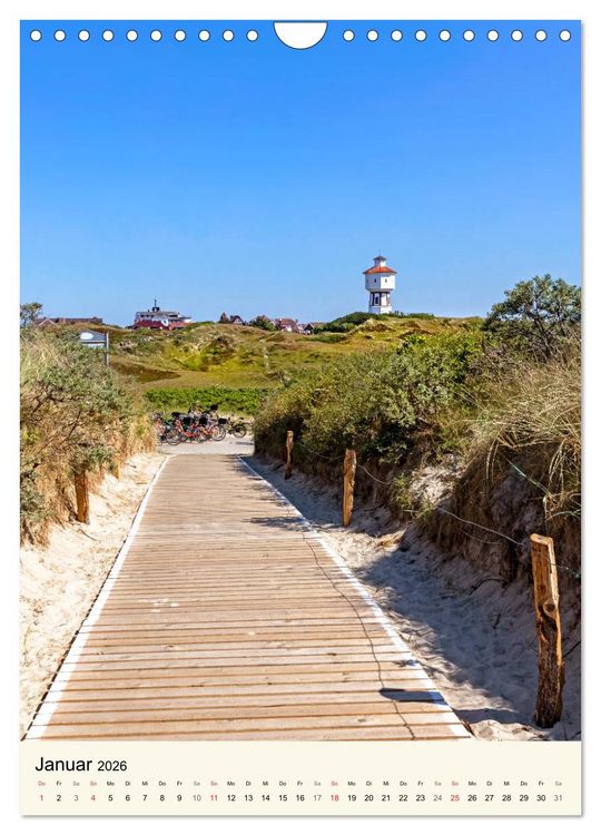 Produktbild: LANGEOOG Strandspaziergang (Wandkalender 2026 DIN A4 hoch), CALVENDO Monatskalender