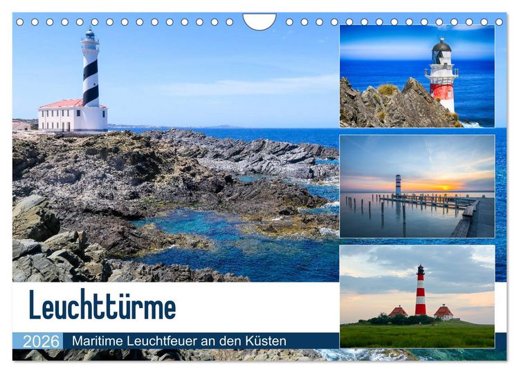 Produktbild: Leuchtt&uuml;rme - Maritime Leuchtfeuer an den K&uuml;sten (Wandkalender 2026 DIN A4 quer), CALVENDO Monatskalender