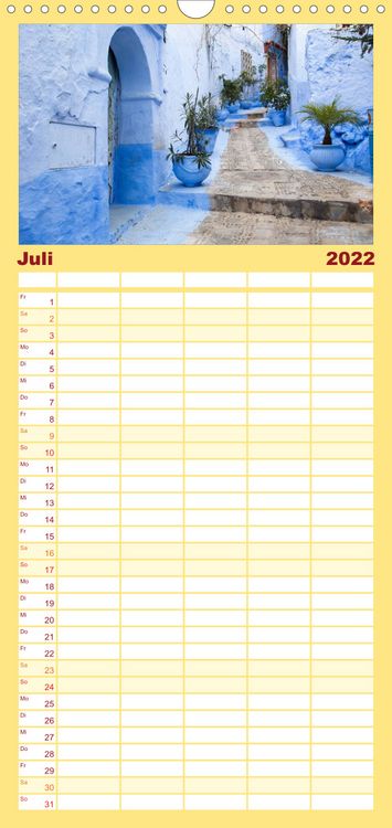 Produktbild: Familienplaner Chefchaouen - Blaue Stadt in Marokko (Wandkalender 2022 , 21 cm x 45 cm, hoch)