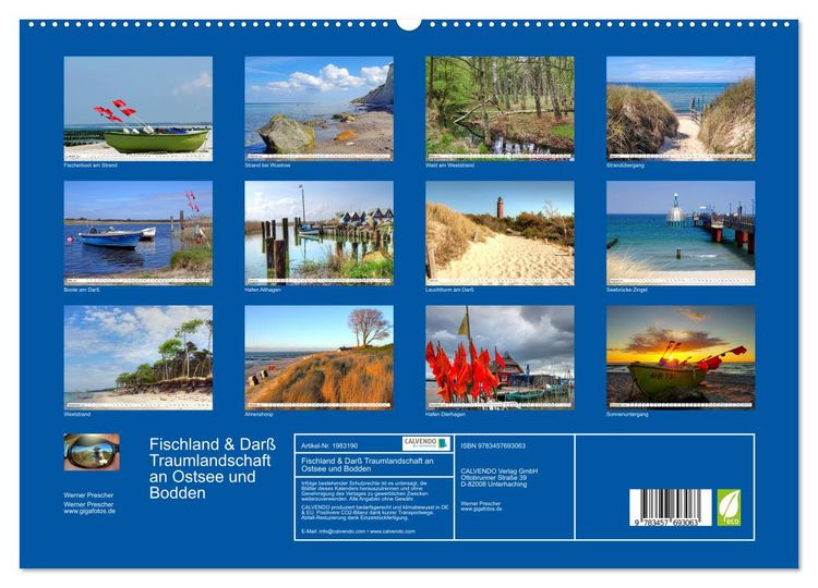 Produktbild: Fischland & Dar&szlig; Traumlandschaft an Ostsee und Bodden (hochwertiger Premium Wandkalender 2026 DIN A2 quer), Kunstdruck in Hochglanz