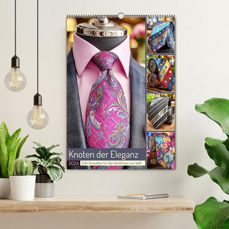 Produktbild: Knoten der Eleganz. Edle Krawatten f&uuml;r den Gentleman von Welt (Wandkalender 2026 DIN A2 hoch), CALVENDO Monatskalender