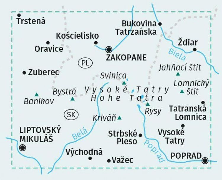 Produktbild: KOMPASS Wanderkarte 2100 Tatra, Hohe, Westliche, Belaer, Tatry, Vysok&eacute;, Z&aacute;padn&eacute;, Belianske 1:50.000