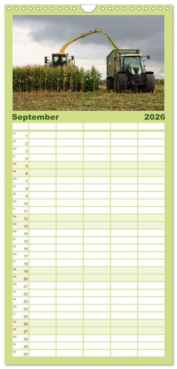 Produktbild: Familienplaner 2026 - Landwirtschaft - Maschinen im Einsatz mit 5 Spalten (Wandkalender, 21 x 45 cm) CALVENDO