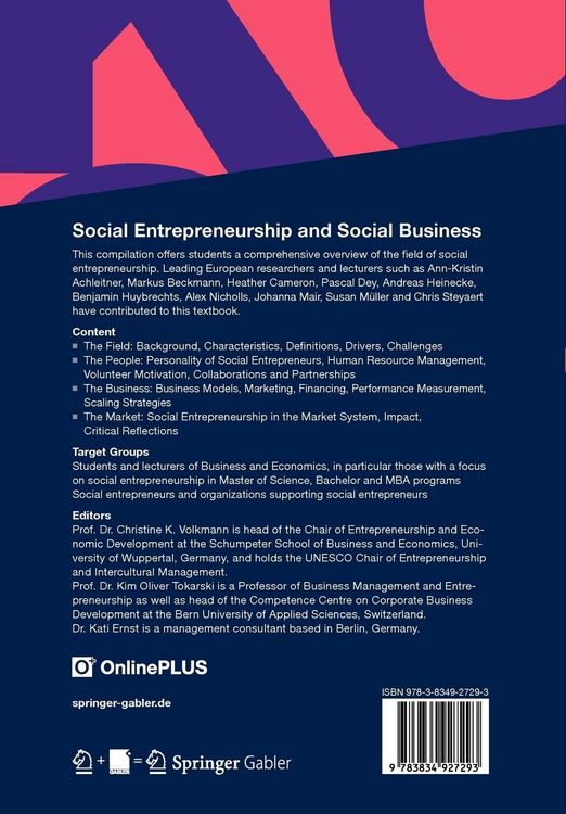 Produktbild: Social Entrepreneurship and Social Business