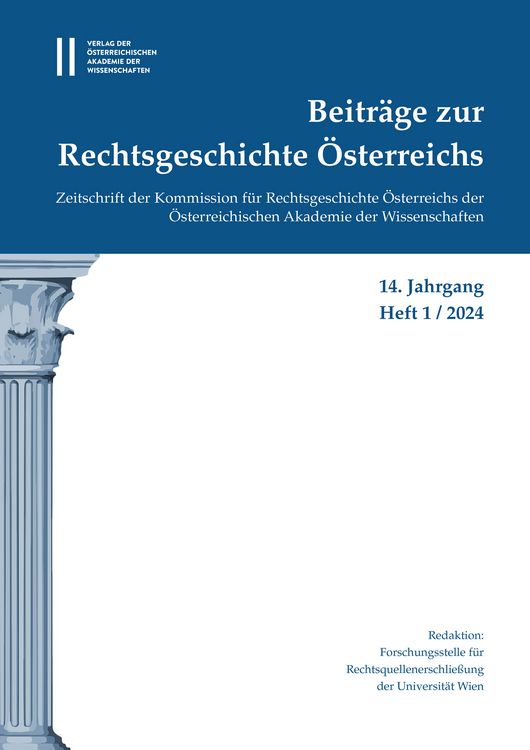 Produktbild: Beitr&auml;ge zur Rechtsgeschichte &Ouml;sterreichs, 14. Jahrgang, Hef