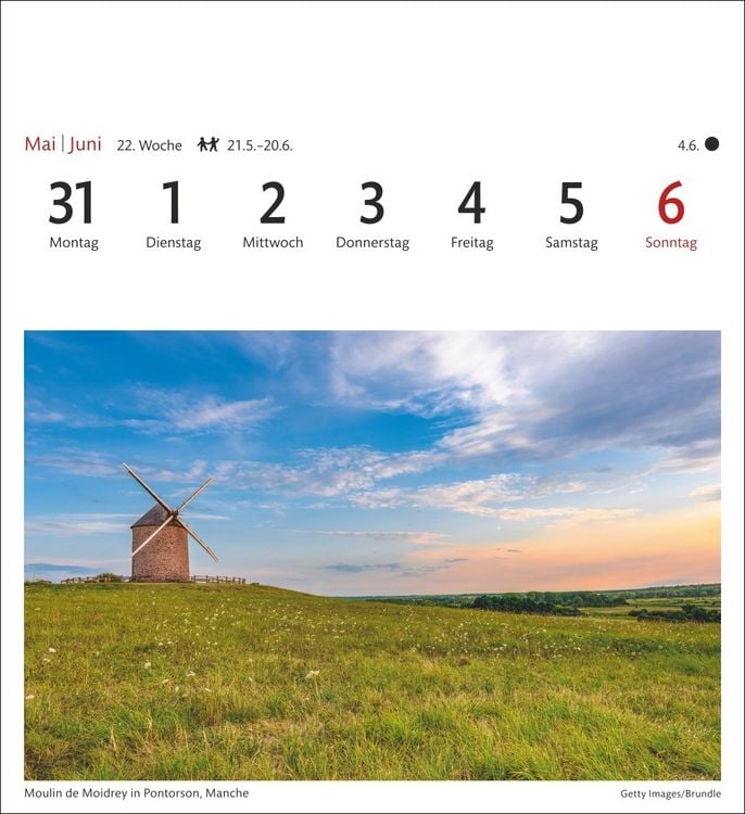 Produktbild: Bretagne & Normandie Sehnsuchtskalender 2027 - Wochenkalender mit 53 Postkarten