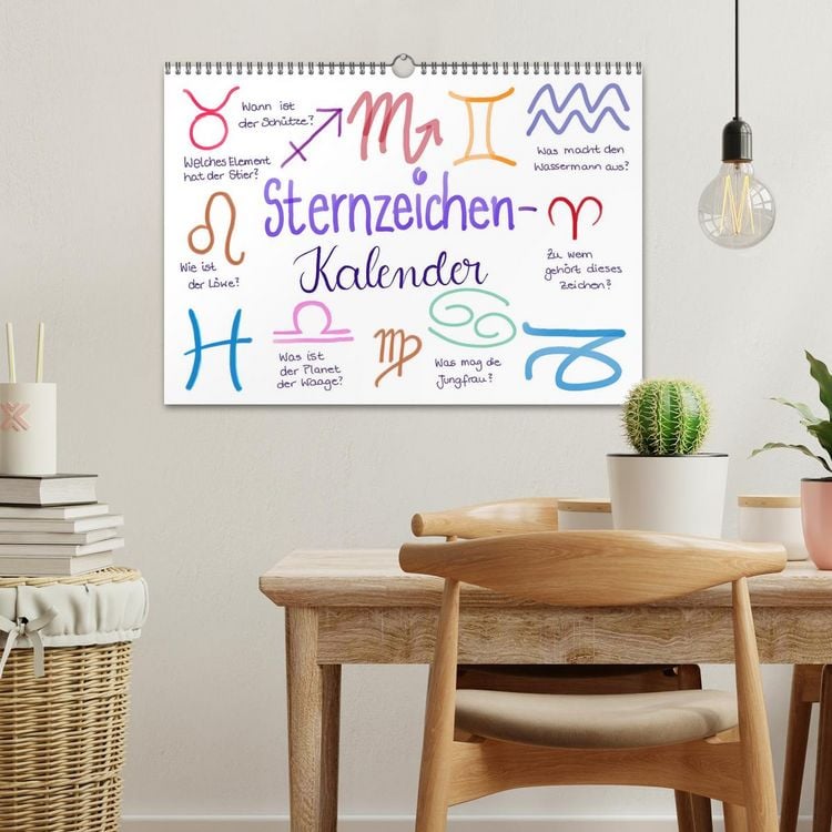Produktbild: Sternzeichen-Kalender (Wandkalender 2026 DIN A3 quer), CALVENDO Monatskalender