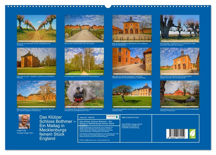 Produktbild: Das Kl&uuml;tzer Schloss Bothmer &ndash; Ein Maitag in Mecklenburgs feinem St&uuml;ck England (hochwertiger Premium Wandkalender 2026 DIN A2 quer), Kunstdruck in Hochglanz