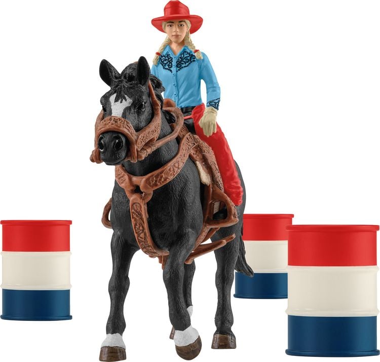 Produktbild: schleich&reg; 42576 - Farm World, Barrel Racing mit Cowgirl