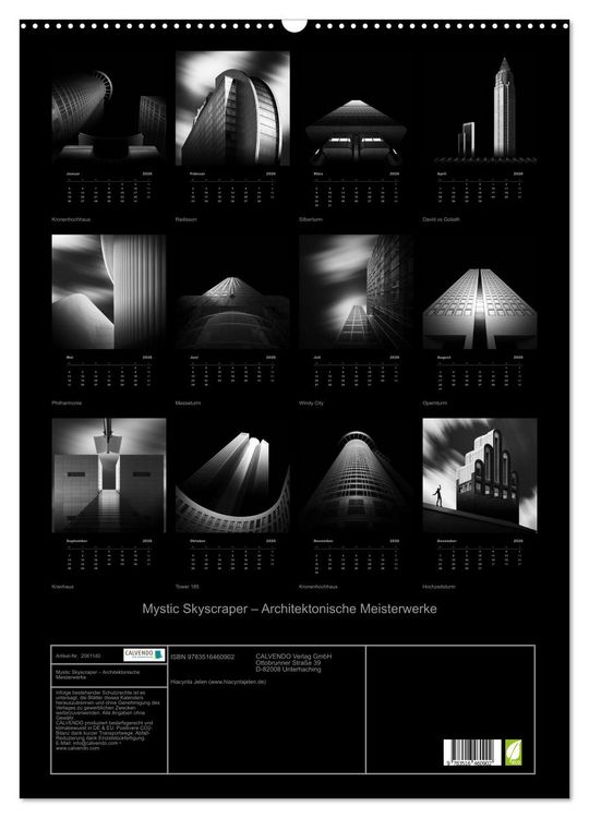 Produktbild: Mystic Skyscraper &ndash; Architektonische Meisterwerke (Wandkalender 2026 DIN A2 hoch), CALVENDO Monatskalender