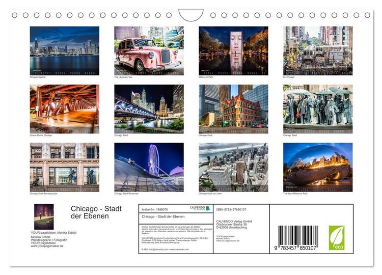 Produktbild: Chicago - Stadt der Ebenen (Wandkalender 2026 DIN A4 quer), CALVENDO Monatskalender