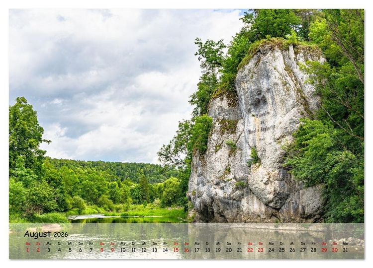 Produktbild: Im Donautal zwischen Beuron und Sigmaringen (hochwertiger Premium Wandkalender 2026 DIN A2 quer), Kunstdruck in Hochglanz