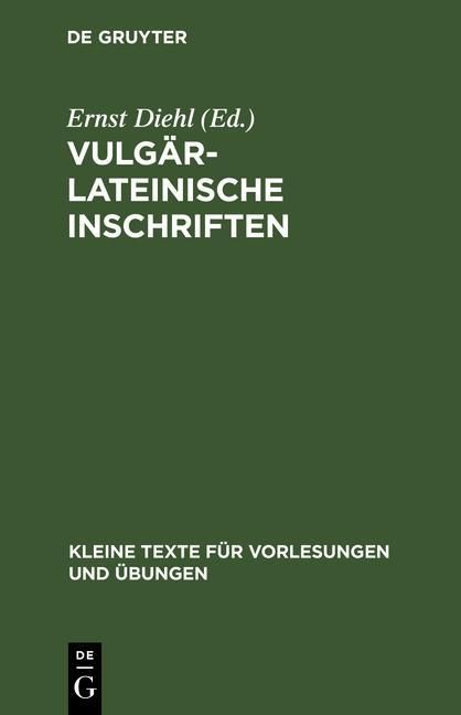 Produktbild: Vulg&auml;rlateinische Inschriften