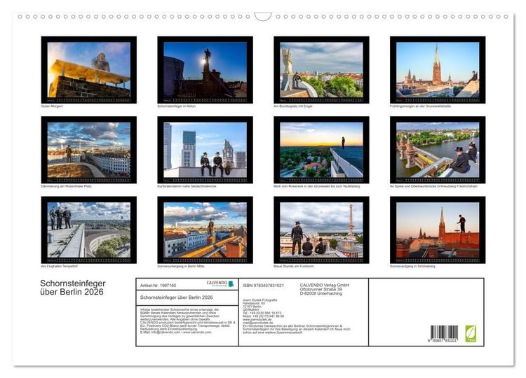 Produktbild: Schornsteinfeger &uuml;ber Berlin 2026 (Wandkalender 2026 DIN A2 quer), CALVENDO Monatskalender