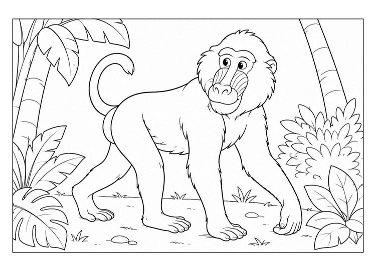 Produktbild: Dschungeltiere Malbuch f&uuml;r Kinder von 5&ndash;7 Jahren mit 50 sch&ouml;nen Ausmalbildern