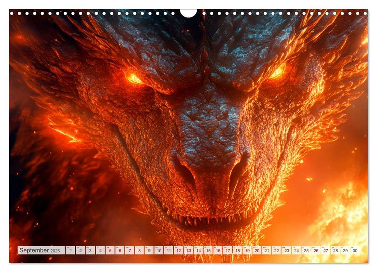 Produktbild: M&Auml;CHTIGE DRACHEN Mystische Wesen (Wandkalender 2026 DIN A3 quer), CALVENDO Monatskalender
