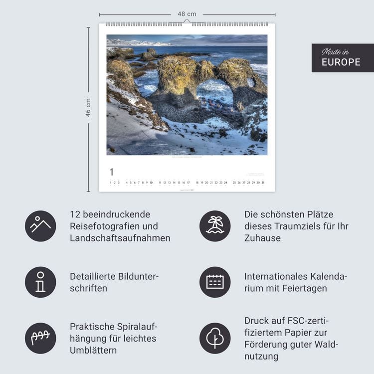 Produktbild: Island Kalender 2027 - Insel aus Feuer und Eis