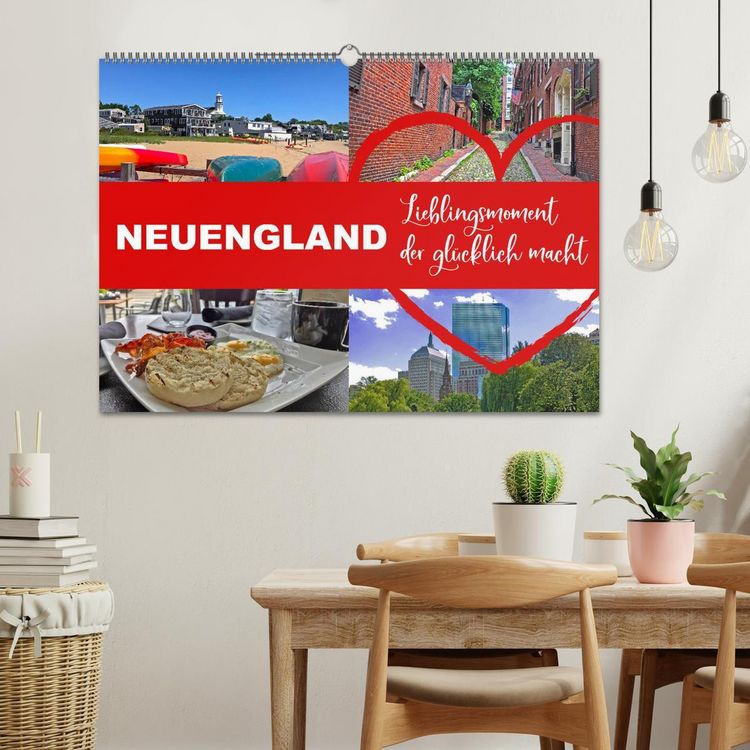 Produktbild: Neuengland USA Kalender 2026 (Wandkalender 2026 DIN A2 quer), CALVENDO Monatskalender