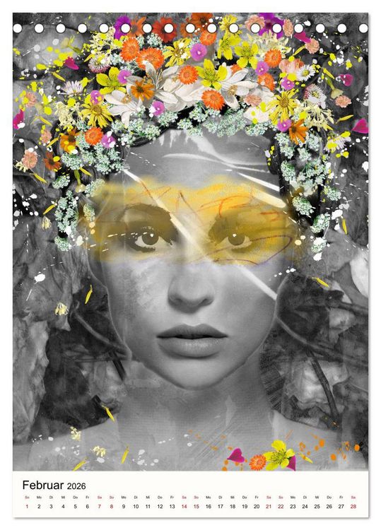 Produktbild: FLOWER GIRLS (Tischkalender 2026 DIN A5 hoch), CALVENDO Monatskalender