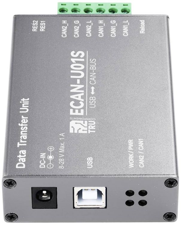 Produktbild: TRU COMPONENTS TC-ECAN-U01S CAN Umsetzer USB, CAN Bus 8 V/DC, 28 V/DC 1St.
