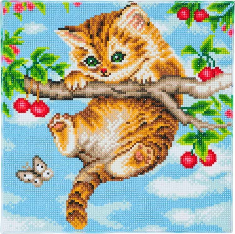 Produktbild: Craft Buddy CAK-A73 - Cherry Kitten, 30x30cm Crystal Art Kit, Diamond Painting