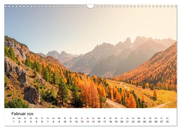 Produktbild: Dolomiten, Drei Zinnen Naturpark: Alpenlandschaften (Wandkalender 2026 DIN A3 quer), CALVENDO Monatskalender