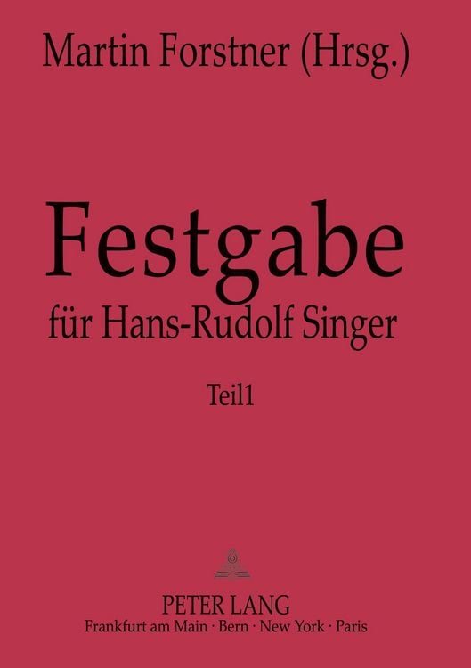 Produktbild: Festgabe f&uuml;r Hans-Rudolf Singer