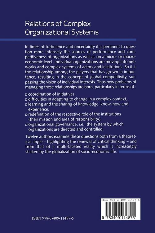 Produktbild: Relations of Complex Organizational Systems