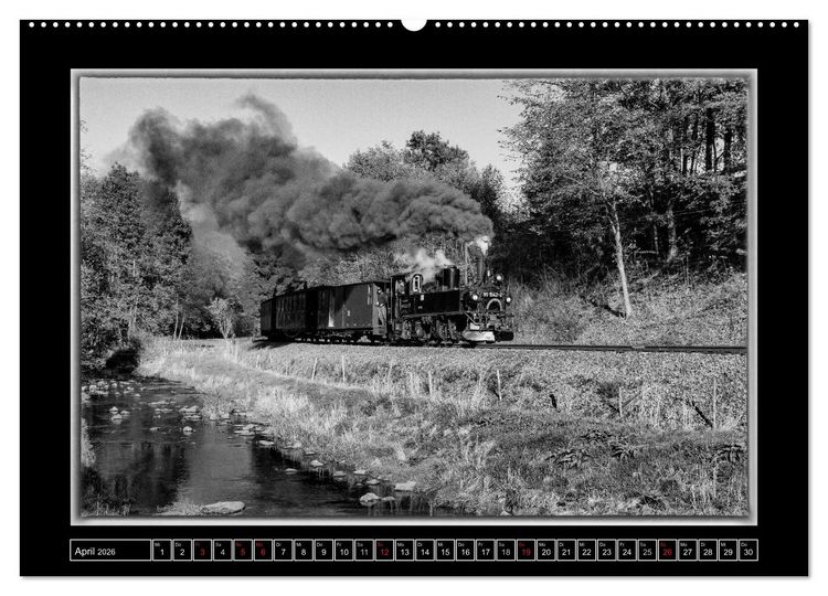 Produktbild: Unter Dampf - Mit der Pre&szlig;nitztalbahn durchs Erzgebirge (hochwertiger Premium Wandkalender 2026 DIN A2 quer), Kunstdruck in Hochglanz