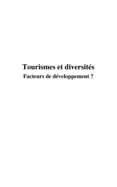 Produktbild: Tourismes et diversites - facteurs de de