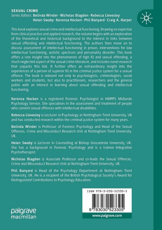 Produktbild: Sexual Crime and Intellectual Functioning