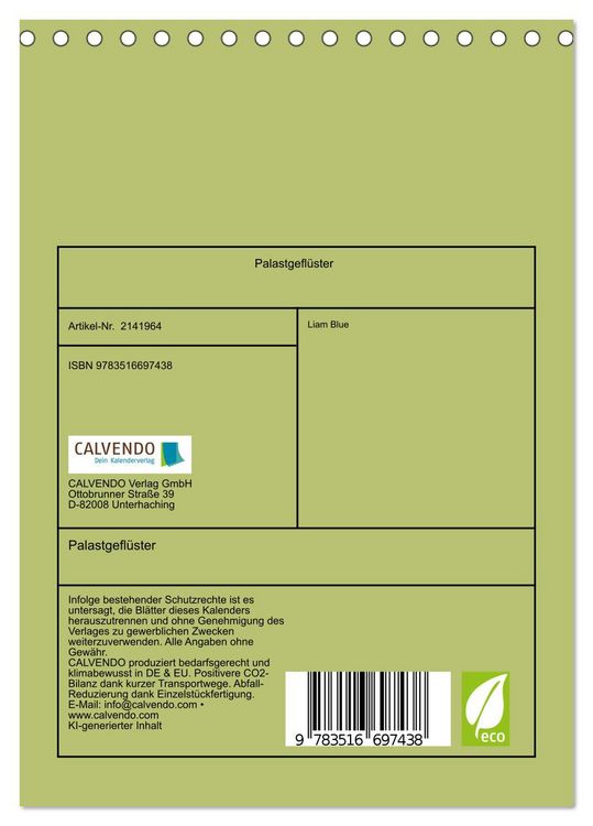 Produktbild: Palastgefl&uuml;ster (Tischkalender 2026 DIN A5 hoch), CALVENDO Monatskalender